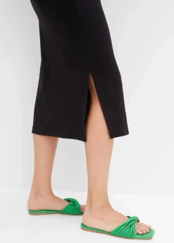 Geripptes Bodycon-Kleid aus elastischem Baumwoll-Mix