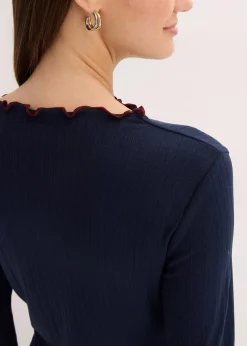 Geripptes Langarmshirt