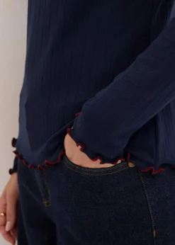 Geripptes Langarmshirt