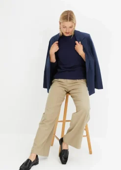 Geripptes Langarmshirt aus reiner Baumwolle