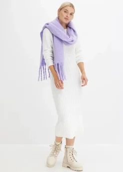 Geripptes Strickkleid