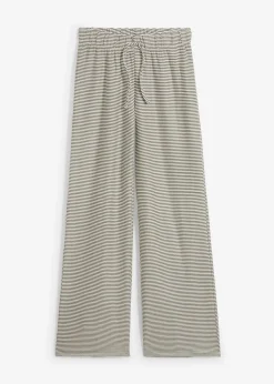 Gestreifte Jersey-Hose mit Kordelzug aus Baumwoll-Mix