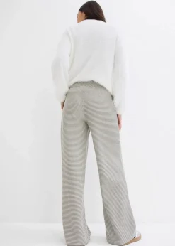 Gestreifte Jersey-Hose mit Kordelzug aus Baumwoll-Mix