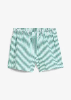 Gestreifte Schlupf-Shorts aus reiner Baumwolle