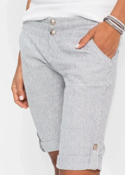 Gestreifte Shorts aus Leinen