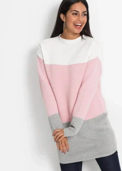 Gestreifter Long-Pullover