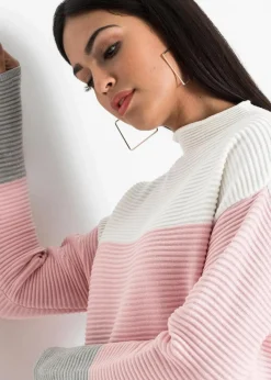 Gestreifter Long-Pullover