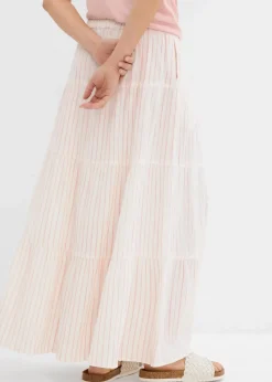 Gestreifter Maxirock aus reiner Baumwolle