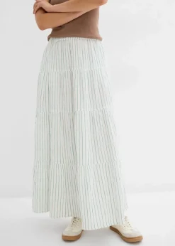 Gestreifter Maxirock aus reiner Baumwolle