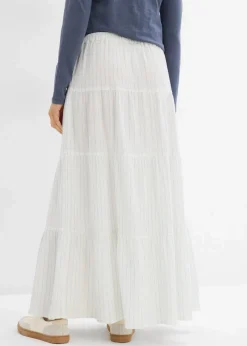 Gestreifter Maxirock aus reiner Baumwolle