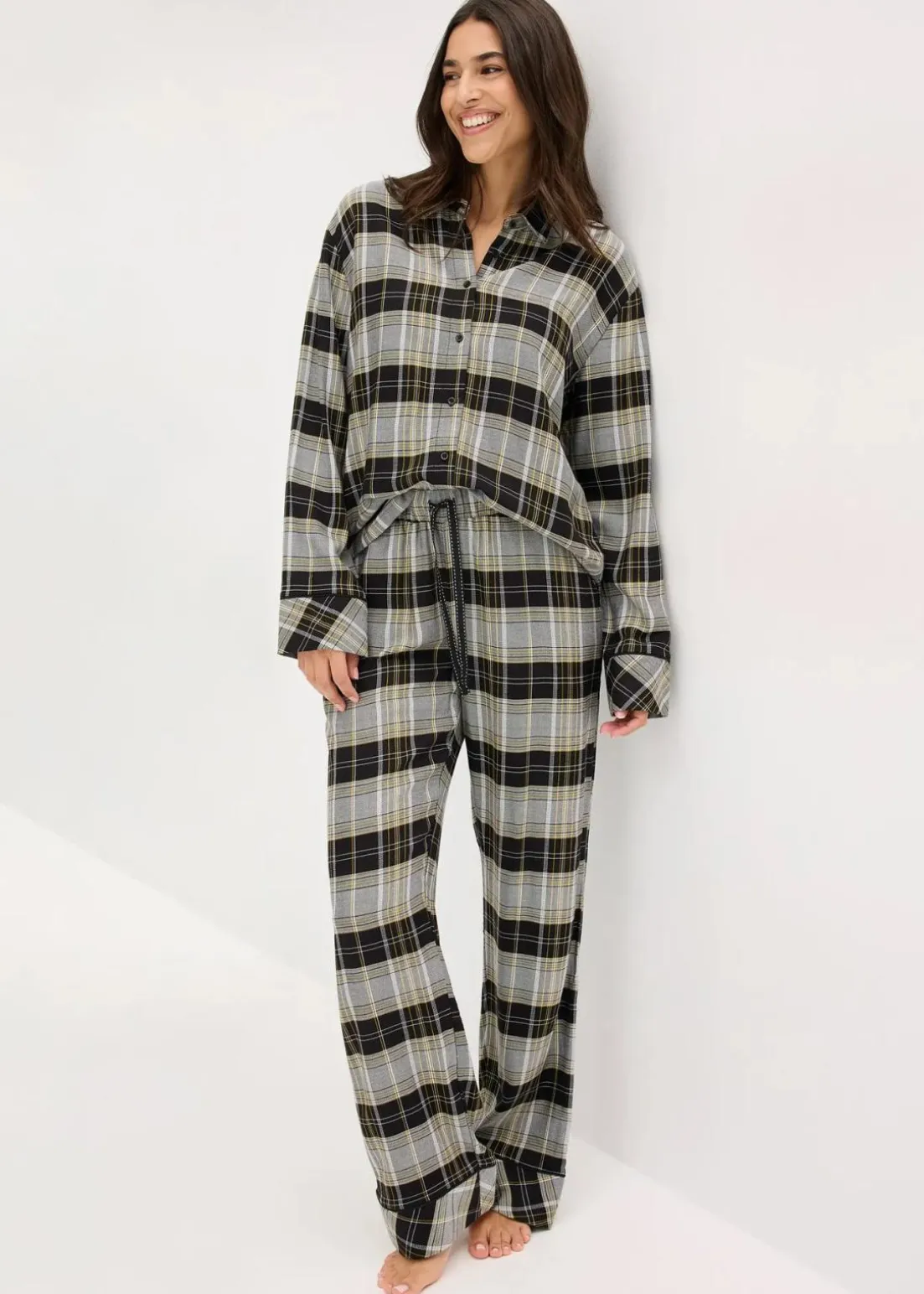 Gewebter Flanell Pyjama