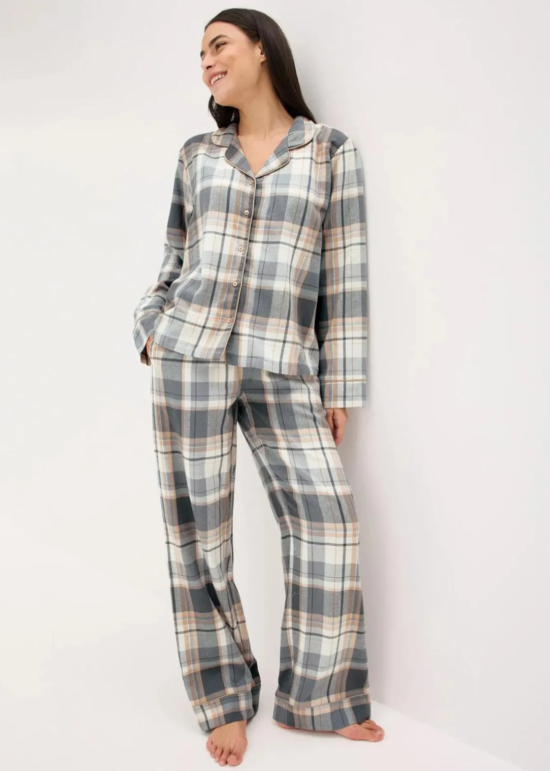 Gewebter Flanell Pyjama mit Glitzergarn und Geschenktasche