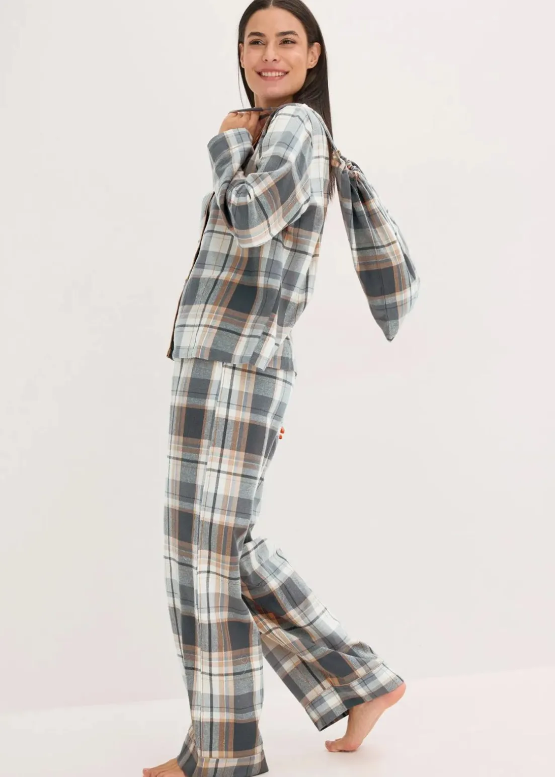 Gewebter Flanell Pyjama mit Glitzergarn und Geschenktasche