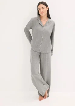 Gewebter Flanell Pyjama mit Fischgrätmuster