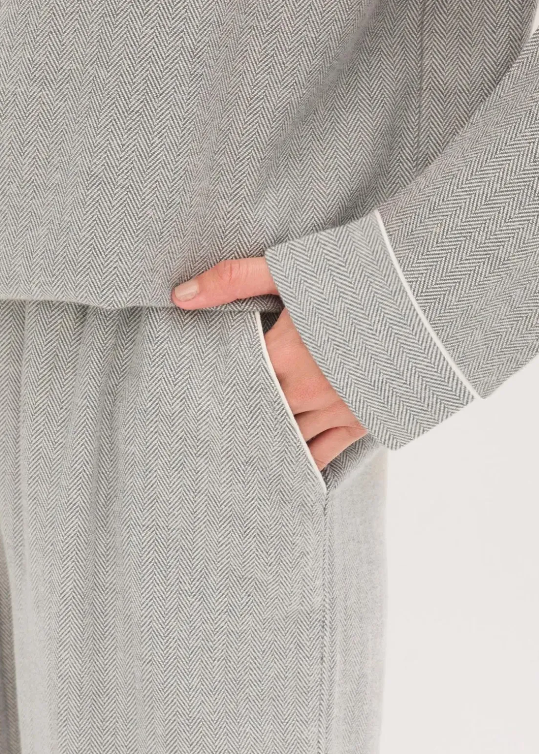 Gewebter Flanell Pyjama mit Fischgrätmuster