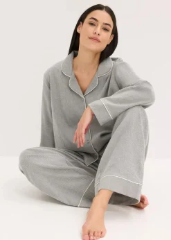 Gewebter Flanell Pyjama mit Fischgrätmuster