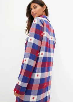 Gewebtes Nachthemd mit Knopfleiste