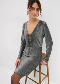 Glitzerndes Minikleid mit Schleifendetail