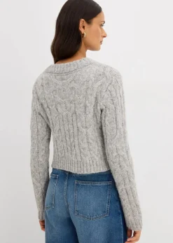 Grobstrickjacke aus weichem Woll-Mix