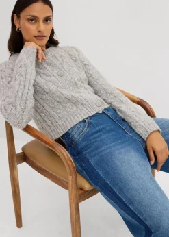 Grobstrickjacke aus weichem Woll-Mix