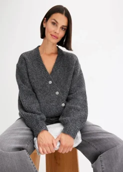 Grobstrickjacke aus weichem Wollmix