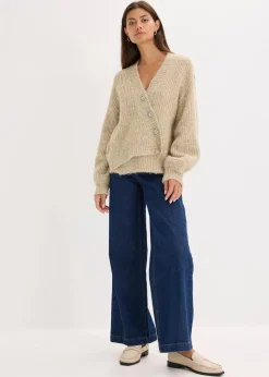 Grobstrickjacke aus weichem Wollmix