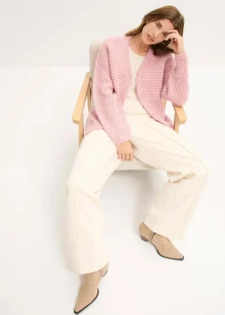 Grobstrickjacke mit Wollanteil