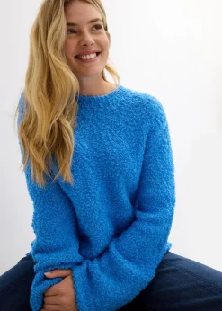 Grobstrick-Pullover aus kuscheligem Bouclé