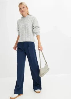 Grobstrick-Pullover aus weichem Woll-Mix