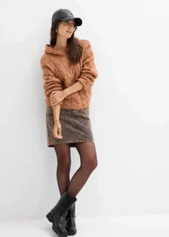 Grobstrick-Pullover aus weichem Woll-Mix