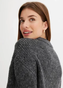 Grobstrick-Pullover aus weichem Woll-Mix