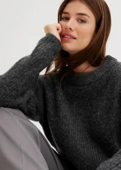 Grobstrick-Pullover aus weichem Woll-Mix