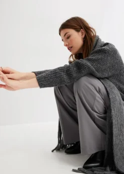 Grobstrick-Pullover aus weichem Woll-Mix