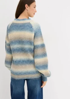 Grobstrick-Pullover aus weichem Woll-Mix