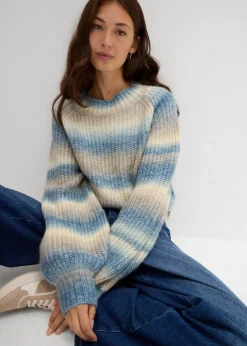 Grobstrick-Pullover aus weichem Woll-Mix