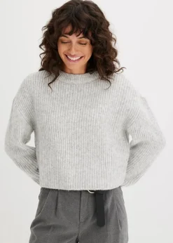 Grobstrick-Pullover aus weichem Woll-Mix