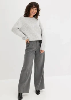 Grobstrick-Pullover aus weichem Woll-Mix