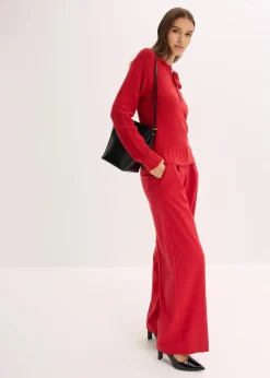 Grobstrick-Pullover mit Bindelösung