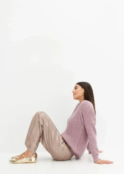 Grobstrickpullover mit Glanzgarn