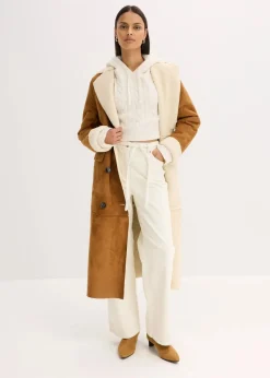 Grobstrick-Pullover mit Kapuze