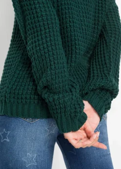Grobstrick-Pullover mit Reißverschluss-Detail