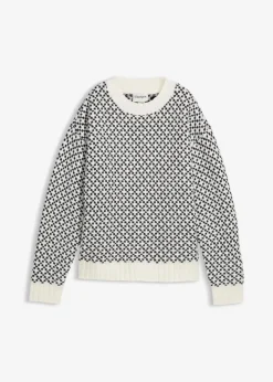 Grobstrick-Pullover mit Wollanteil