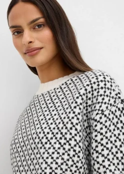 Grobstrick-Pullover mit Wollanteil