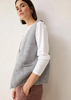 Grobstrickweste mit Alpakawolle