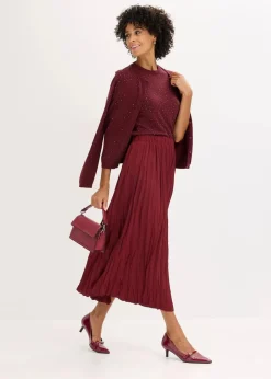 Halbarm Feinstrickpullover mit Glitzersteinchen