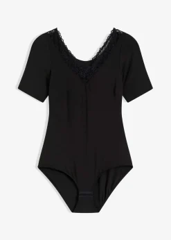 Halbarm-Body aus Modal mit Spitze