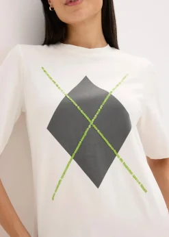 Halbarmshirt mit Pailetten und Druck