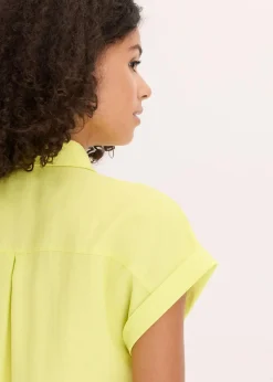 Hemdbluse aus fließendem Lyocell-Mix