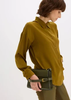 Hemdbluse aus fließendem Satin