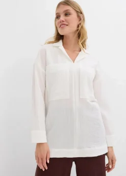 Hemdbluse aus fließendem Viskose-Mix